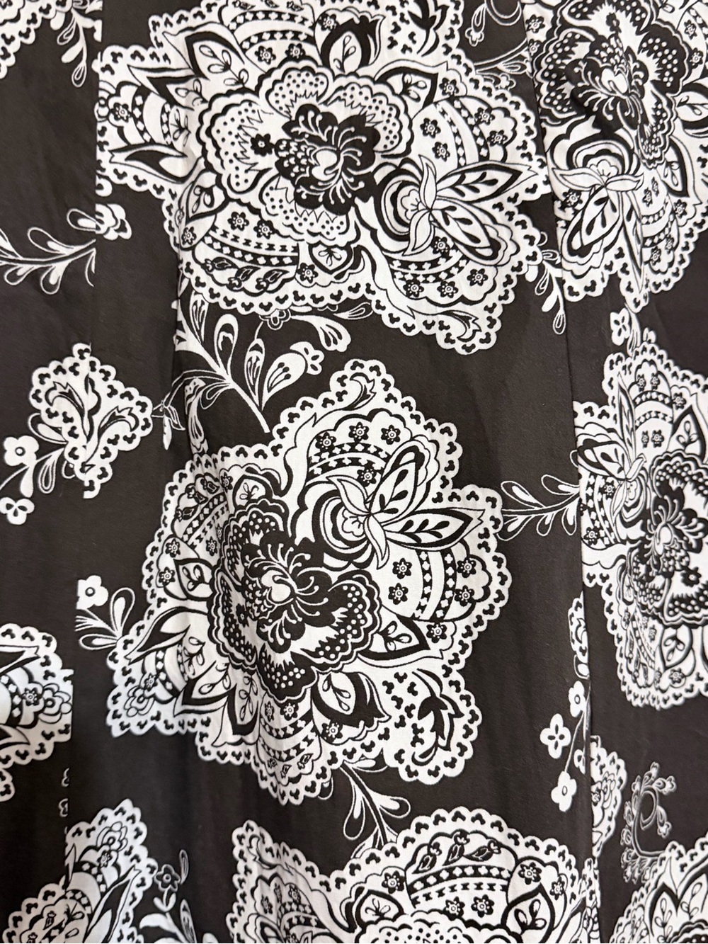 Women’s Talbots Sz 12 paisley Brown and white skirt Aline - Picture 3 of 8
